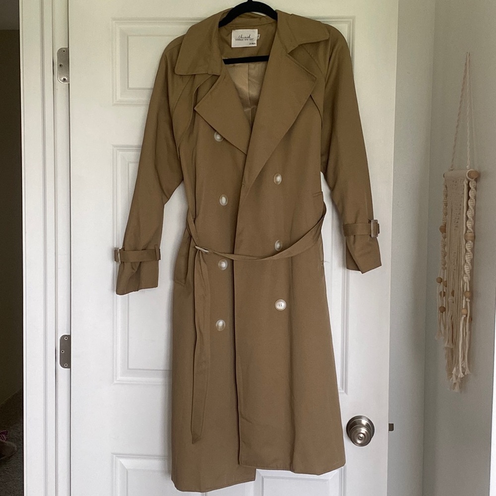 Tan rain jacket